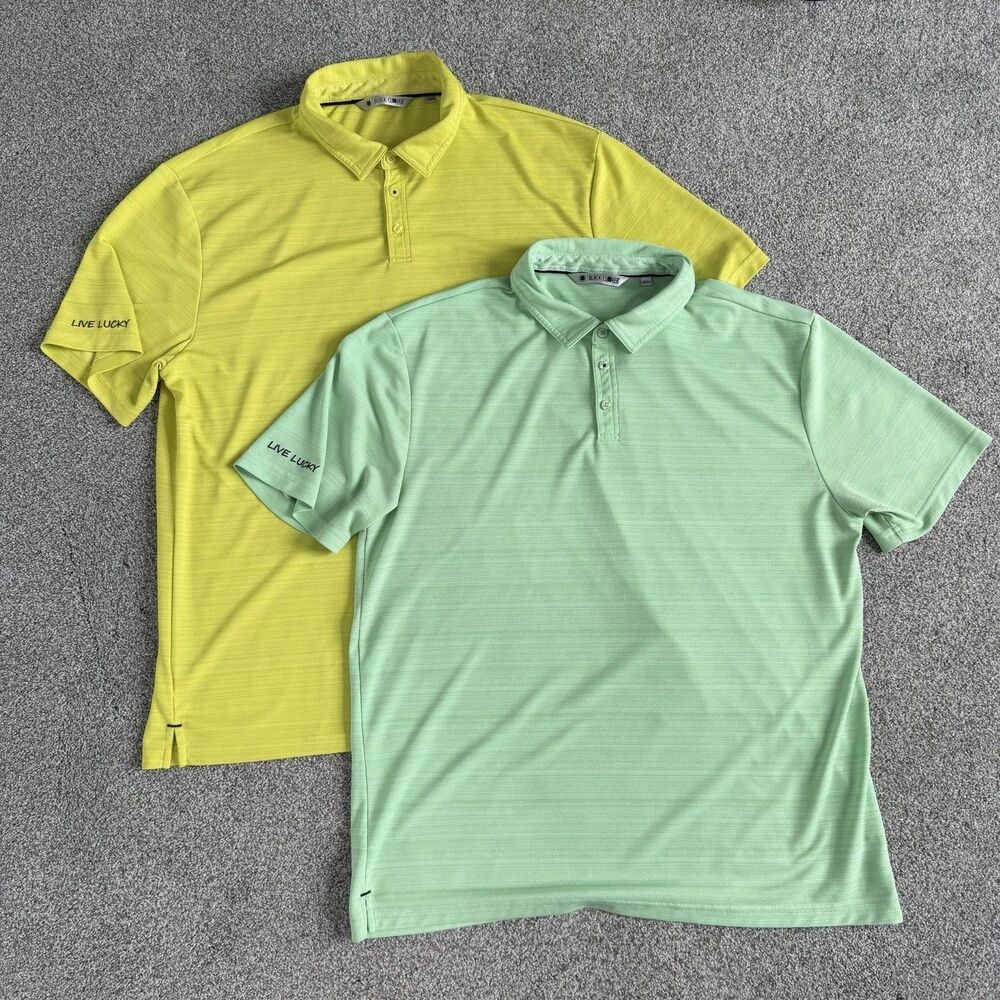 Black Clover Live Lucky Golf Polo Shirts Men's Performance LOT OF 2 Size XXL 2XL